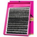 VEYESBEAUTY Lash Clusters Fluffy Individual Lash Extensions Xtreme 3D Layered Volume Eyelashes Thin & Invisible Band Wispy Spider Faux Mink Lash Silk Bloom 3D Series Mixed Length 10-18mm