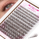 PRO LASHBEAUTY Brown Lash Clusters Spider Lash Extensions Wispy Eyelash Clusters Natural Lashes Clusters for Everyday Wear Beginner Friendly Dark Brown Cluster Eyelash Extensions(Breeze,8-16mix)