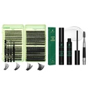 KEYYOU 584 Pcs Lash Clusters Kit 60/80/100/200D MIX 10-18mm D Curl Fluffy Wispy + Lash Remover 10mL, Professional DIY Eyelash Extension Bundle with Bond, Seal & Applicators for Natural Salon Look
