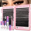 Manga Lash Clusters Kit, 336 Pcs Fluffy Eyelash Clusters Extensions 200D+200D D Curl Individual Wispy False Eyelashes Kit with Lash Bond, Lash Remover, Lash Tweezers, Lash Brush (Lash Clusters10-18mm)