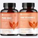 Pure Zinc Bisglycinate & Liposomal Vitamin C Immunity Bundle – High Absorption, Energy & Vitality, Gentle on Stomach, Clean Ingredients, Non-GMO, Easy-to-Digest Formula, Pure Micronutrients