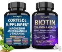 StrongVit Cortisol Supplement & Biotin Complex Bundle (120 Capsules)