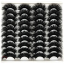 loladook Mink Lashes Fluffy 3D Volume Dramatic Lashes Faux Mink 25mm Big Long Cat Eye Full Strip Eyelashes Pack Wispy 20mm False Eyelashes Bulk