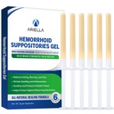 Ariella Hemorrhoid Treatment Suppository Gel: Pre-Filled Rounded-Tip Applicator for Gentle, Pain-Free Internal Relief, Soothes Burning, Itching & Swelling, Natural Herbal, 6 Individually Sealed