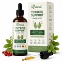 Thyroid Support for Women Liquid Drops Selenium with Zinc, Iodine, L-Tyrosine & Ashwagandha, Alcohol-Free, Non-GMO 4 fl oz