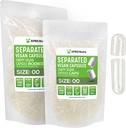 XPRS Nutra Vegan Μέγεθος 00 Χωριστές κάψουλες - 1000 μετρητές Premium κενές κάψουλες χωρισμένες σε σακούλες - Καθαρίστε τα άδεια χάπια 00 για συμπλήρωση συμπληρώματος DIY