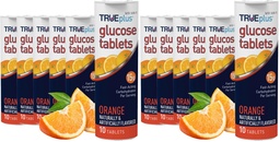 TRUEplus Glucose Tablets, Orange Flavor - 6X 10ct Tubes (Pack of 2)