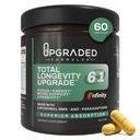 Upgraded Formulas Total Longevity Upgrade – 6-in-1 NMN Supplement with Liposomal NMN, NAD+ Support, Paraxanthine, Resveratrol, Quercetin, PQQ – Energy, Focus & Cellular Health Formula, 60 Capsules