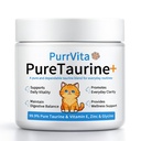PurrVita Taurine for Cats, Taurine Powder Supplement with Vitamin E & Zinc Glycine for Feline Energy & Wellness (Unflavored)