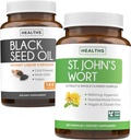 Black Seed Oil & St. John's Wort (3-Month Supply) Harmony Essence (180 Capsules) Cold-Pressed Nigella Sativa & St. John's Wort (180 Capsules) Güçlü 900mcg Hypericin