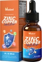 Zinc Copper Selenium Liquid Drops Supplements, 50mg Liposomal Zinc Picolinate Chelate with Copper Bisglycinate for Men & Women, Immune Support, Thyroid & Skin Health, Vegan, Raspberry Flavor, 2 FL OZ