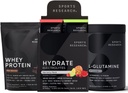 Sports Research Multi Flavor Hydrate Electrolytes Packets, Ολλανδική σοκολάτα Γεύση Whey Protein Isolate Powder και μη αρωματισμένη L-Glutamine