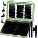 Lash Clusters Kit 540pcs D Curl 4 Styles 10-22mm Wispy Cluster Lashes Kit Soft and Comfortable False Eyelashes Extension Kit, DIY Long Lasting Lashes At Home (WL+200D Kit)