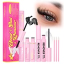 FANXITON Lash Bond & Seal Kit with Remover Waterproof Long Lasting 72H Adhesive & Gentle Oil-in-Gel Lash Remover for DIY Cluster Eyelash Extensions at Home