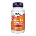 Now Supplements, Mega D-3 & MK-7, 5000 IU / 180 mcg, Bone & Cardiovascular Support*, Vitamins K-3 & K-2, 120 Capsules (Pack of 12)