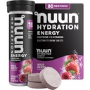 Nuun Energy Caffeine + B Vitamins, Electrolyte Hydration Tablets with Caffeine from Green Tea Extract, Magnesium & 4 Other Electrolytes, Gluten Free, Vegan, Wild Berry, 8 Pack (80 Servings Total)