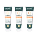 Pain Relief Topical 3oz Tube, 3 Pack, for Your Hands, Neck, Back, Joints, Non-Greasy, No Burn, Odor Free, Homeopathic Active Ingredients, Contains Capsaicin & Arnica, Absorbs Fast