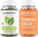 PUREFINITY Turmeric Ginger Gummies + Super Greens Gummies Bundle