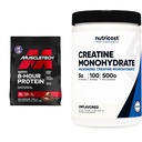 Muscletech Whey Protein Powder Muscle Builder Bundle Phase8 4.6lb Protein Powder | Nutricost 500g Creatine Monohydrate Powder