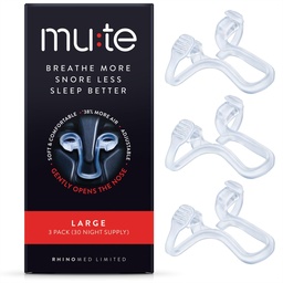 Mute Nasal Dilator Snoring Solution | Large 3 Pack | Snore Less & Sleep Better | Nasal Strip Alternative | Comfortable Breathing Aids for Better Sleep & Improved Airflow