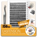 156 PCS Self Adhesive Eyelashes Clusters Kit Lash Clusters DIY Eyelashes Pre Glued No Glue Needed No Remover No residue
