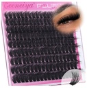 Geeneiya Full Lash Clusters D Curvature Eyelash Clusters Thick Cluster Eyelash Extensions Wispy Individual Lashes Extensions Waterproof Lashes DIY at Home for Beginners with Lash Map