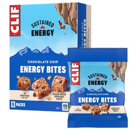 ​​CLIF BAR Energy Bites - Chocolate Chip - Made with Organic Oats - 6g Plant Based Protein - Non-GMO (5 Packs)​