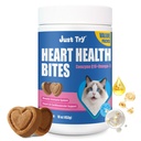 Just Try Coenzyme Q10 Heart Heathy Bites for Cats Value Packs - Advanced Coq10 & Taurine Supplement for Feline Heart Health - Chicken Flavored Chews - Supports Heart Function -16 OZ