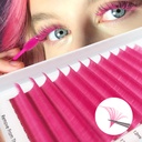 CoMango Colored Lash Extensions Easy Fan Volume Lashes Pink C Curl Eyelash 8-14mm Mixed Lash Extension Tray 2D-20D Rapid Blooming Flower Self Fanning Mega Volume Lash Extensions(Pink,0.07-C-8-14MM)