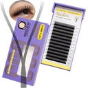 YY 3 Split Tips Lash Extensions, Natural Look Lash Clusters, Lash Tray Practice Lash Strips, Soft Fluffy Thicker More Time-Saving, Long Sterm D Curl Lash Tech Must Haves(YYY-0.07-MIX8-15)