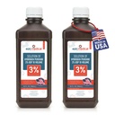 Epic Medical Supply Hydrogen Peroxide 32 oz. First Aid Antiseptic and Multipurpose Cleaner, 3% USP, Topical Wash for Minor Cuts, Scrapes, Insect Bites, and Skin Irritations. (2)