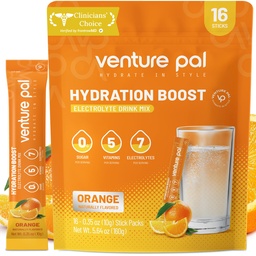 Venture Pal Sugar Free Electrolyte Powder Packets - Liquid Daily IV Drink Mix for Rapid Hydration & Party Recovery 