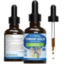 Pet Wellbeing Throat Gold for Cats - Cat Respiratory Support, Occasional Cough & Hoarseness with Mullein & Slippery Elm - NASC Certified & Vet-Formulated - 2 oz Liquid Formula