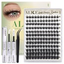 ALICE Spikes Lash Clusters Kit Wispy Lash Extension Kit 10-18mm | White bond and seal plus tweezers for pointed wispy placement, elegant eye definition, anime-inspired detail, and soft glam