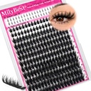 MilyBest Manga Lash Clusters with Spikes and Bottom Lashes, Wispy Cluster Eyelash Extensions Fluffy Anime Eyelashes Clusters, 10-18mm Spiky Fairy Individual Lash Extension (80D Manga, 256pcs)