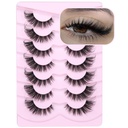 Wispy Lashes Cat Eye False Eyelashes Natural Lashes Fuzzy Strip Fake Eyelashes Fox Eye Lashes with Clear Band Lashes 7 Pairs