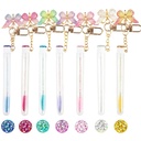 7 Piece Disposable Mascara Wand Set Cute Keychain Eyelash Brushes, Lash Wand Tubes Spoolies with Empty Tube Eyebrow Applicator Supplies (Mixed Color)