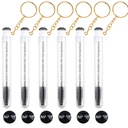 48 Pieces Disposable Mascara Wands Set,Include 24 pcs Disposable Crystal Lash Spoolies Brush and 24 Pieces Reusable Diamond keychain Empty Eyelash Brush Tubes