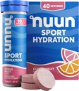 Nuun Sport Electrolyte Tablets with Magnesium, Calcium, Potassium, Chloride & Sodium, Gluten Free & Vegan, Citrus Fruit, 4 Pack (40 Servings Total)