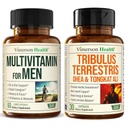 Vimerson Health Men's Liquid Multivitamin & Tribulus Terrestris with DHEA and Tongkat Ali – Energy, Vitality & Testosterone Support for Active Men