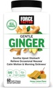 FORCE FACTOR Gentle Ginger Chews for Nausea Relief, Motion Sickness, and Morning Sickness, Ginger Supplement with Vitamin B6 for Digestive Support, Non-GMO, Honey-Lemon Ginger Flavor, 60 μαλακά μάσημα