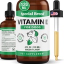Vitamin E for Dogs Liquid 250 IU - Vitamin E Oil for Dogs Skin and Coat Support - Dog Immune Support Antioxidant Supplement - Bacon Flavor - 120 Servings - 4 oz
