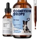 Cognitive Support for Dogs, Dog Brain Health Supplement with Lion’s Mane, Ashwagandha, Brahmi, Ginkgo Biloba & Gotu Kola, Senior Dog Memory Support Drops for Focus, Awareness & Daily Balance, 2 fl oz