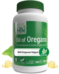 Health Thru Nutrition Oil of Oregano Supplement | Wild Harvested European Origanum Vulgare | Immune, Digestive, & Antioxidant Support | 360 Mini Softgels | Non-GMO, Gluten Free