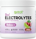 Relax+ Cherry Limeade Calming Electrolyte Συμπλήρωμα: Ενυδάτωση & Υποστήριξη διάθεσης για χαλάρωση, ανακούφιση στρες, Adrenal & Cortisol Υποστήριξη - Γλυκίνη, L-Theanine, Lemon Balm - USA Made