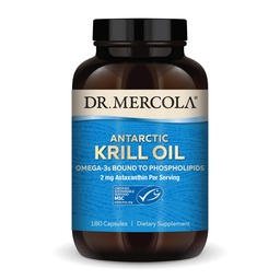 Δρ. Mercola Ανταρκτική Krill Oil, 1.000 mg ανά υπηρεσία, Omega-3 συμπλήρωμα με EPA, DHA, Φωσφολιπίδια & Ασταξανθίνη, Υποστηρίζει την καρδιά, τον εγκέφαλο & ανοσοποιητικό υγεία, μη GMO, χωρίς σόγια, 180 κάψουλες (90 Serving)