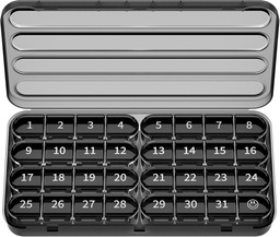 Zoksi Monthly Pill Organizer 1 φορές την ημέρα, 30 ημέρα Pill Box Organizer, ένα μήνα Pill περίπτωση για το ταξίδι, 31 ημέρα καθημερινή Medcine Container για βιταμίνες, συμπλήρωμα & φαρμακευτική αγωγή (μαύρο)