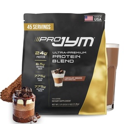 Pro JYM Chocolate Mousse Protein Powder - Whey Protein Isolates, Casein, & Milk Protein, Lean Muscle Building for Men & Women, JYM Supplement Science, 45 Services