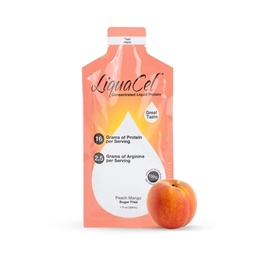 LiquaCel Concentrated Liquid Protein, Peach Mango Flavor, 16g Hydrolyzed Collagen Protein and 2.5g Arginine Per Single-Serving Packet, Sugar & Gluten Free, 1fl oz Packets, 100ct Case