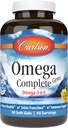 Carlson - Omega Complete Gems, Omega-3-6-9, Wild Caught, Sustainable Sourced, Heart Health, Joint Function & Immune Support, 90 Softgels